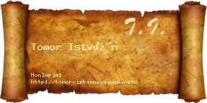 Tomor István névjegykártya
